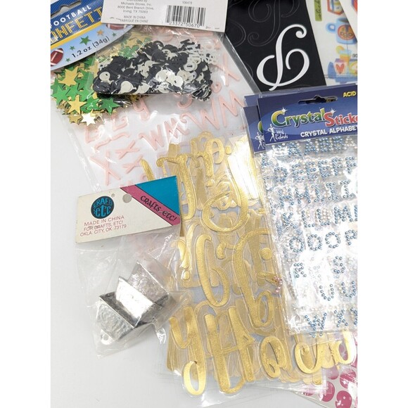 Craft Lot Confetti, Alphabet Stickers, Jewelry Making, Cards Misc. Over 4 Pounds - Picture 2 of 15